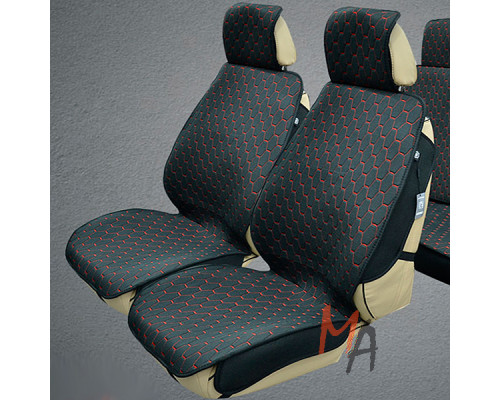 Накидка MAXIMAL N-31-BLRD (лен черный с красной строчкой, ПЕРЕД)