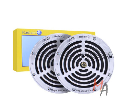 Сигнал "RADIANT Mega Elegance" ХРОМ (12V, диск, 2 шт.)
