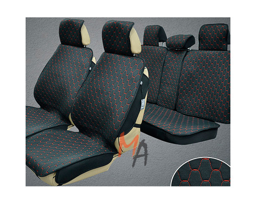 Накидка MAXIMAL N-30-BLRD (лен черный с красной строчкой, комплект)
