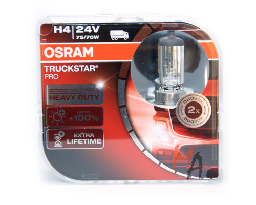 Автолампа  H4 (70) +100% Truckstar Pro (24V, 2 шт., евробокс) "Osram"