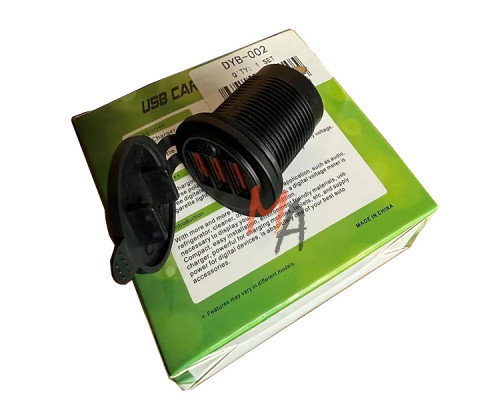 Разъём врезной USB: DYB-002 (круглый, 12V/24V, 3 Type-C)